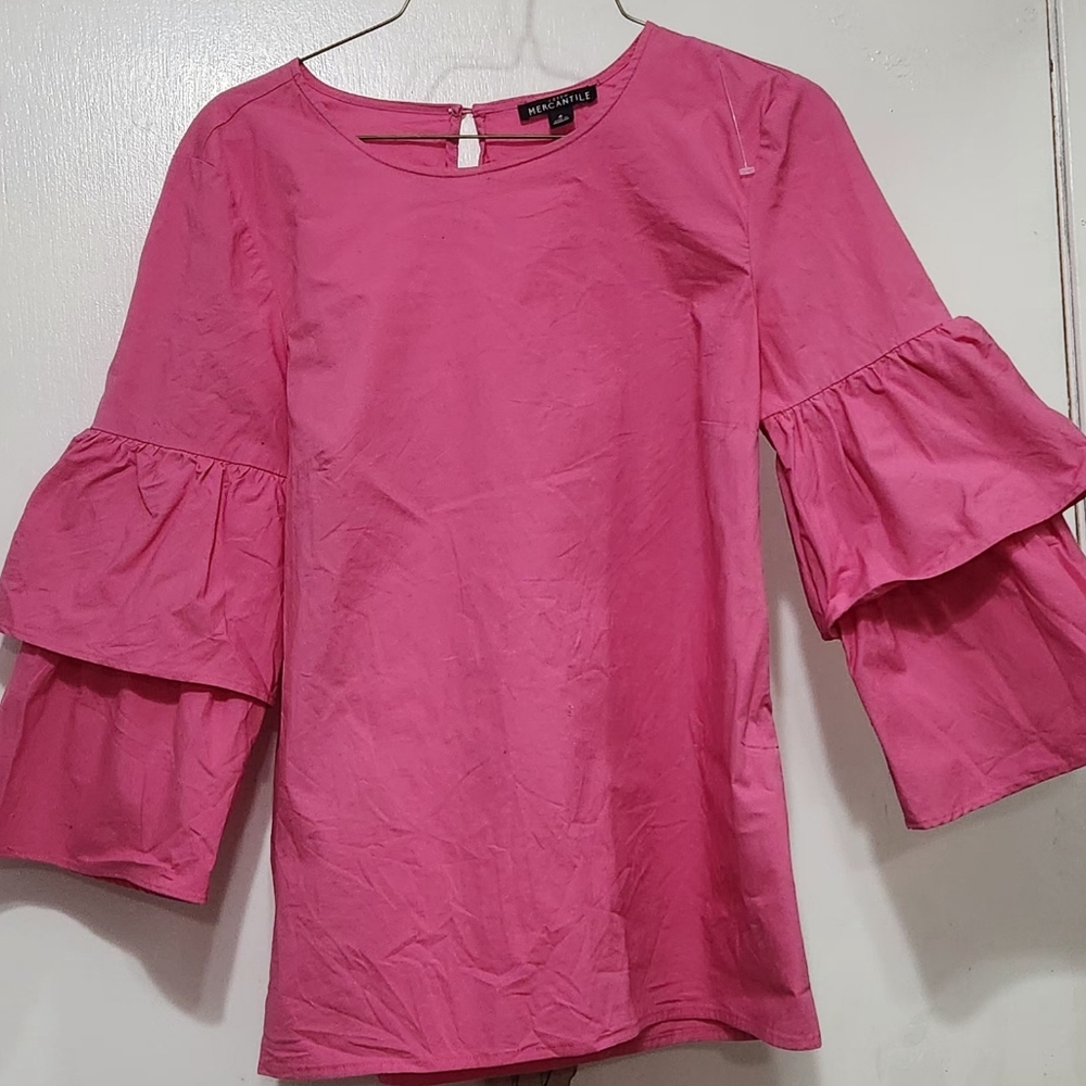 J. Crew ruffled sleeved top